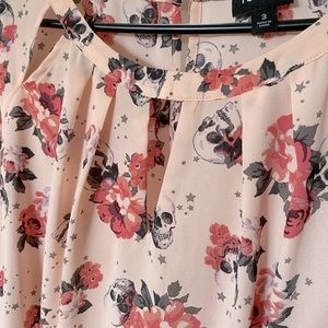 torrid size 3 Floral Skull Georgette Blouse